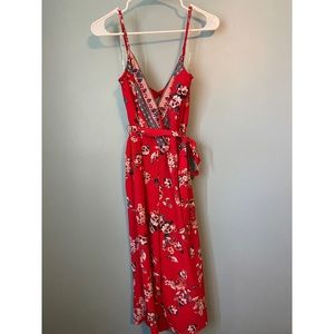 Red Floral Jumpsuit